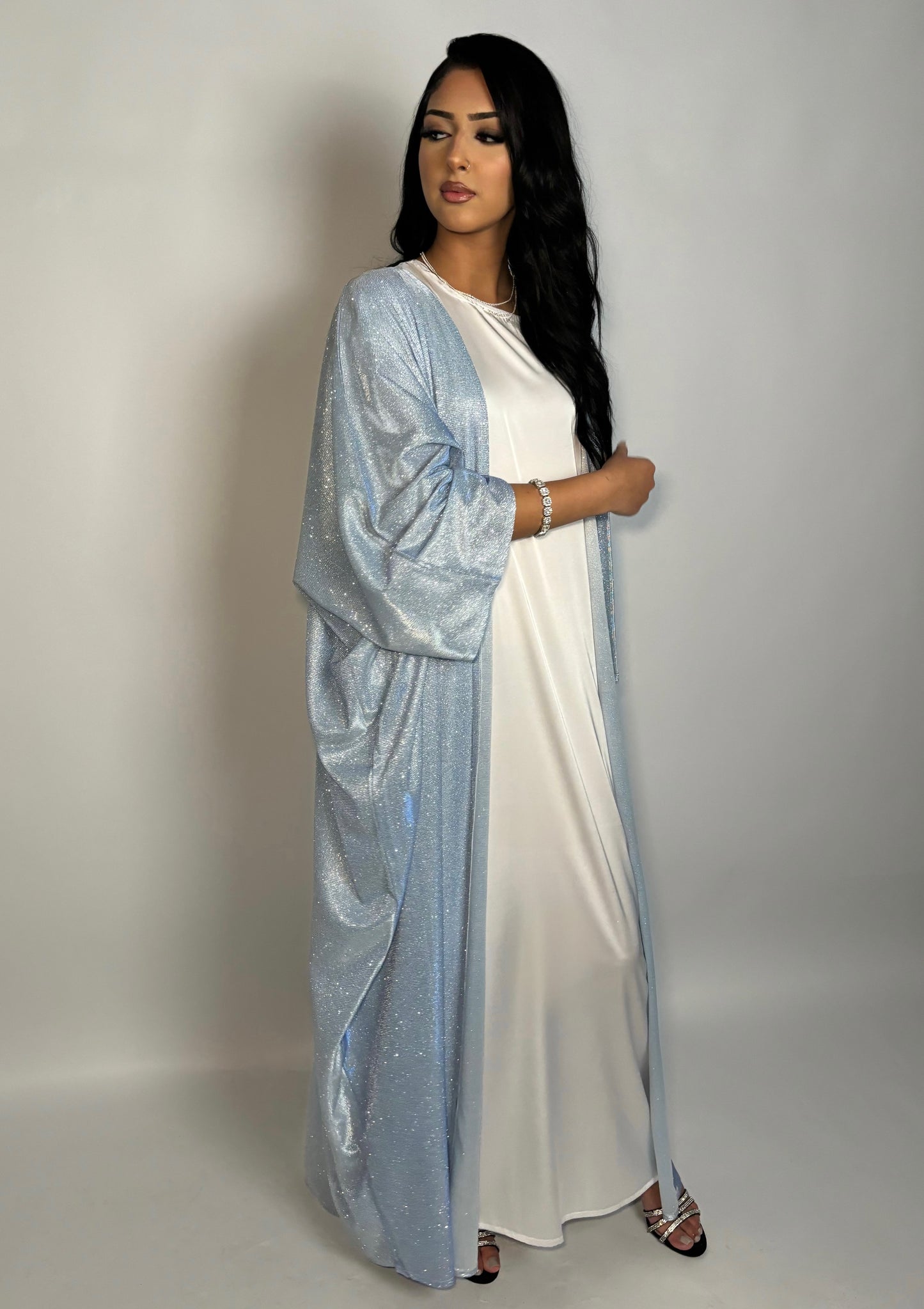 Crushed Ice Glitter 3-piece abaya set