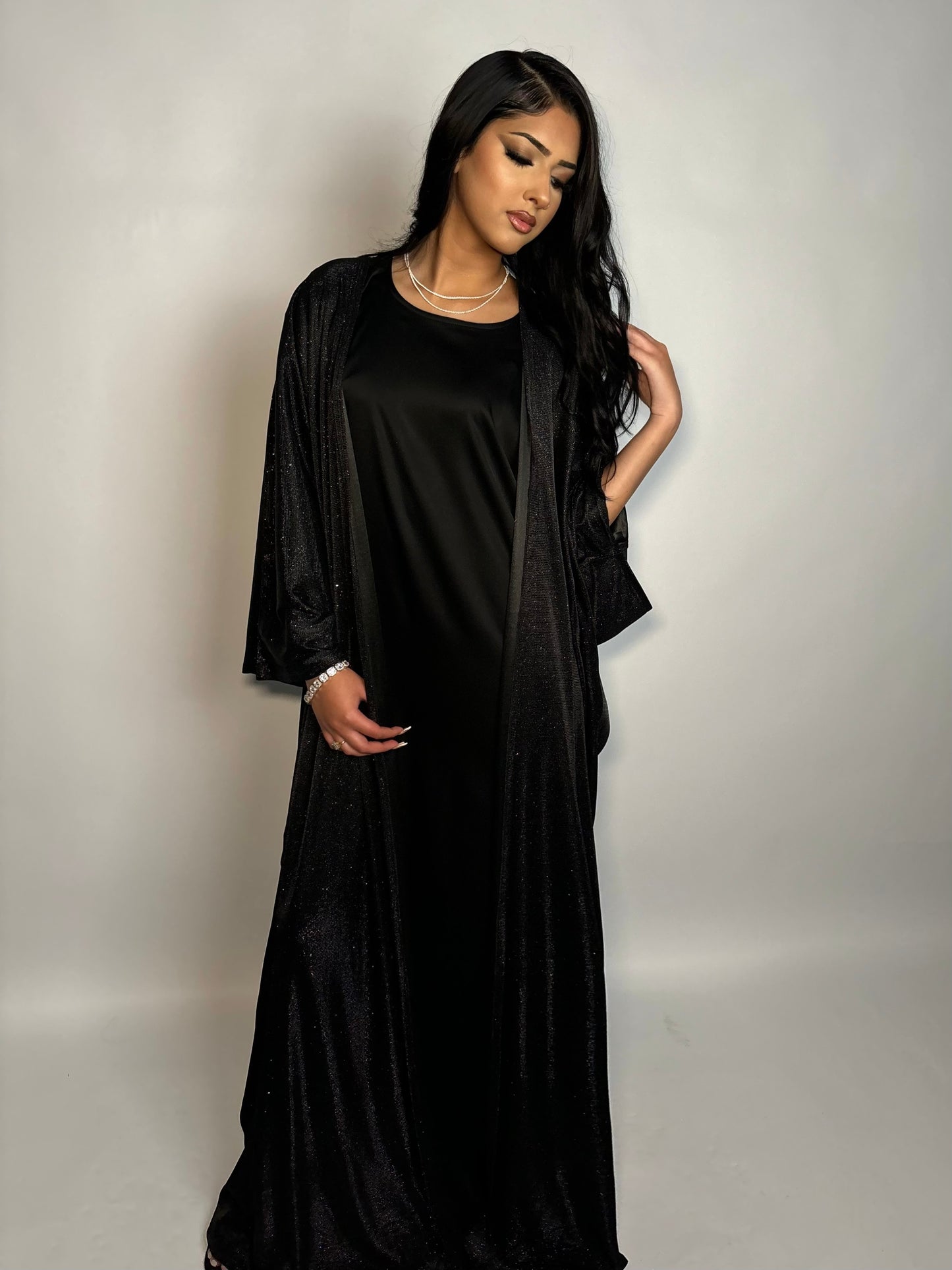 Noiré Glitter 3-piece abaya set