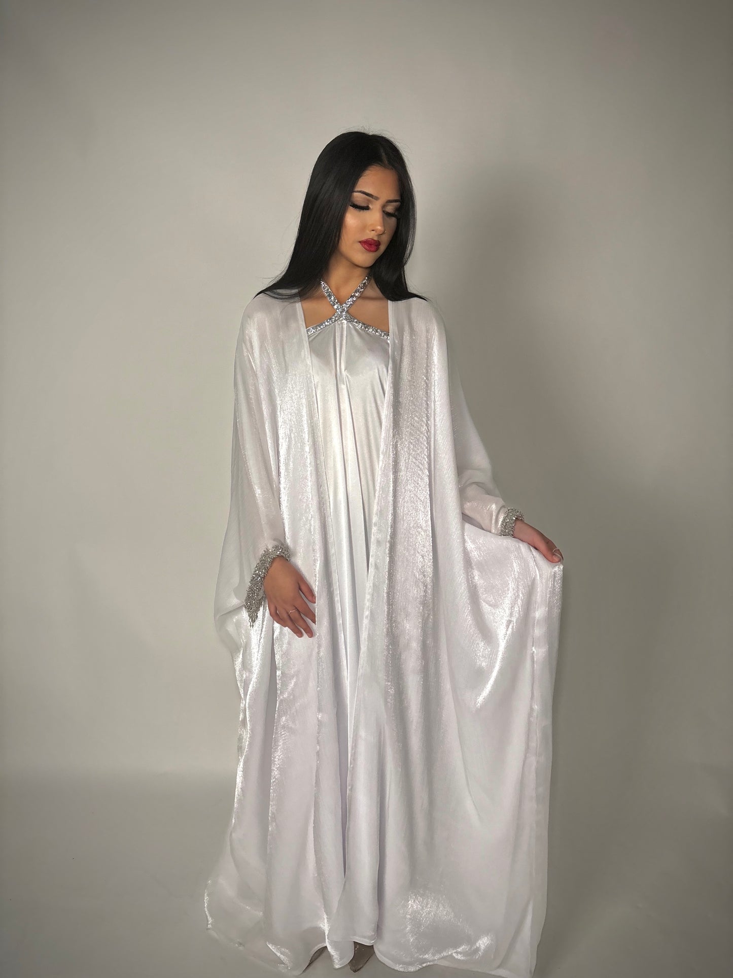 Pearl Embellished 3-piece abaya set