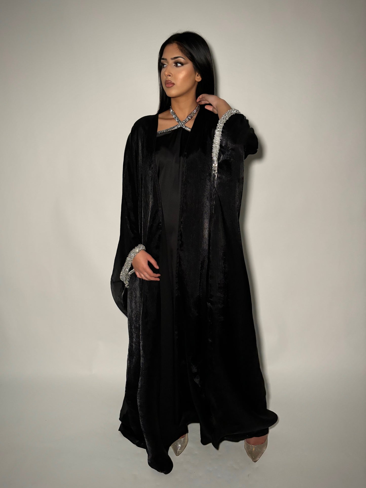Onyx Embellished 3-piece abaya set