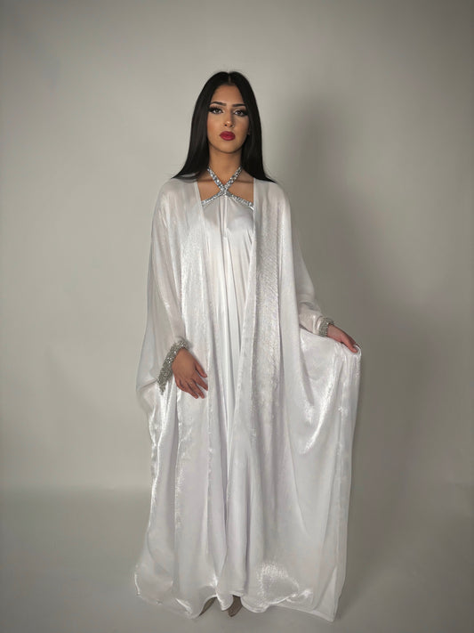 Pearl Embellished 3-piece abaya set